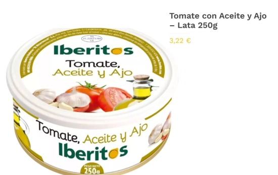 Tomate listo para untar Iberitos Tomate listo para untar Iberitos