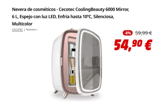 Nevera de 'skincare'/ MediaMarkt