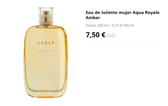 Eau de toilette mujer Aqua Royale Amber/ MERCADONA