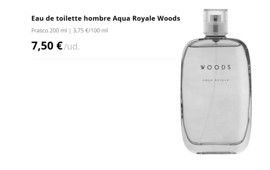 Eau de toilette hombre Aqua Royale Woods/ MERCADONA Eau de toilette hombre Aqua Royale Woods/ MERCADONA