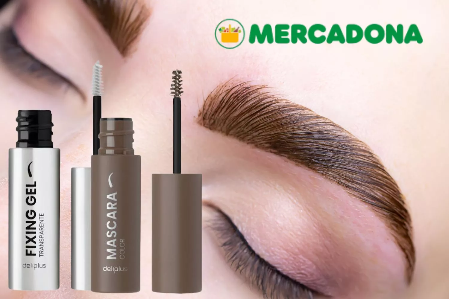 Los nuevos fijadores de cejas de Mercadona / Fotomontaje CONSUMIDOR GLOBAL