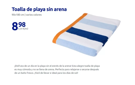 Toalla de playa que repele arena/ ACTION Toalla de playa que repele arena/ ACTION
