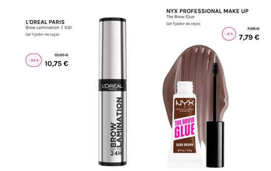 Fijador de cejas para laminado de L'Oreal y Nyx / DRUNI Fijador de cejas para laminado de L'Oreal y Nyx / DRUNI