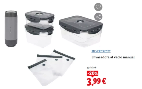 Envasadora al vacío manual/ LIDL Envasadora al vacío manual/ LIDL