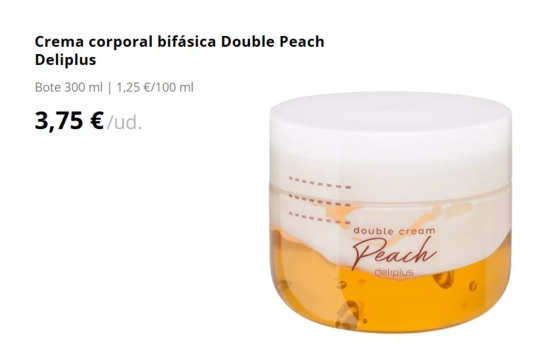 Crema corporal bifásica Double Peach Deliplus/ MERCADONA Crema corporal bifásica Double Peach Deliplus/ MERCADONA