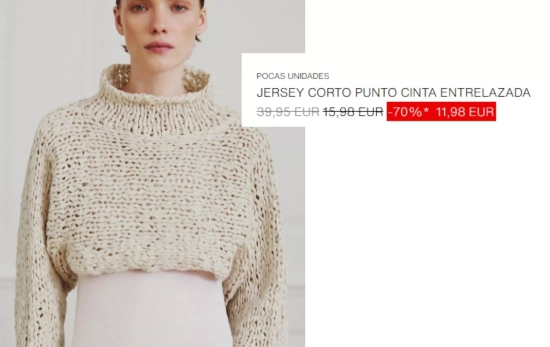 Jersey corto rebajado al 80% / ZARA Jersey corto rebajado al 80% / ZARA