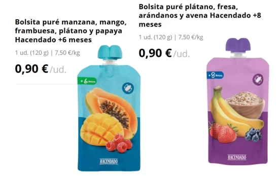 Bolsitas de puré/ MERCADONA Bolsitas de puré/ MERCADONA