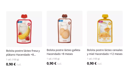 Bolsitas de postre lácteo/ MERCADONA Bolsitas de postre lácteo/ MERCADONA