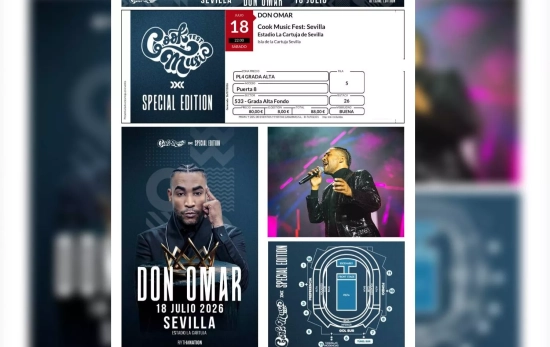 Entrada para el concierto de Don Omar en Sevilla / CEDIDA Entrada para el concierto de Don Omar en Sevilla / CEDIDA