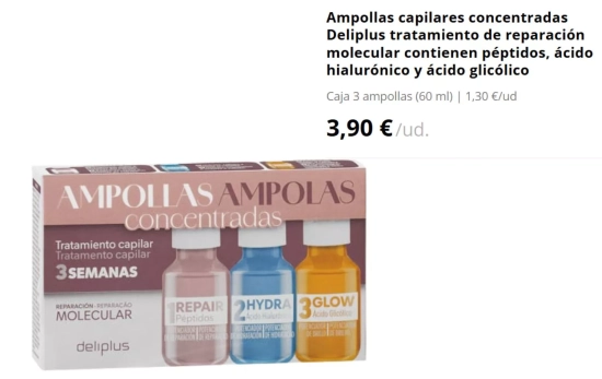 Ampollas capilares concentradas Deliplus/ MERCADONA