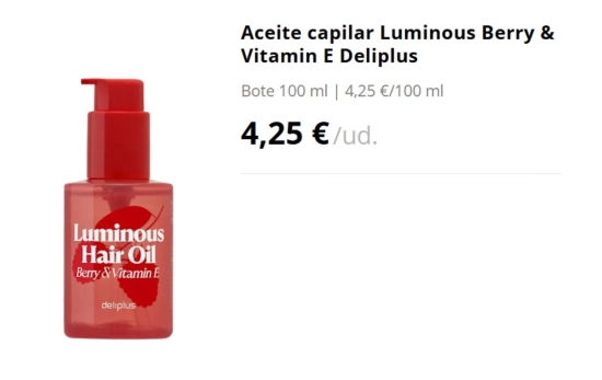 Aceite Capilar Luminous Berry & Vitamin E Deliplus/ MERCADONA
