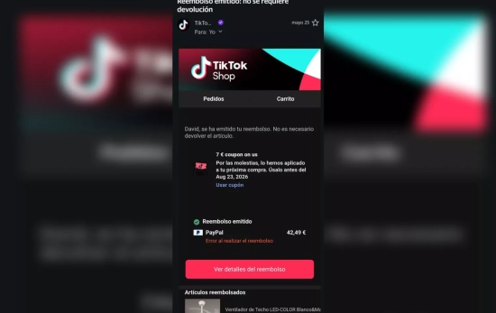 Fallo en el reembolso   CAPTURA CEDIDA