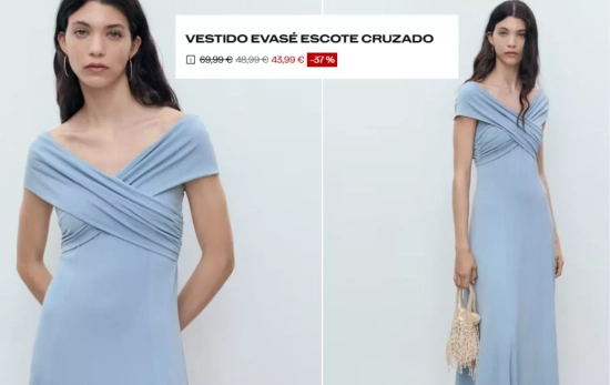 Vestido envasé escote cruzado/ MANGO OUTLET Vestido envasé escote cruzado/ MANGO OUTLET