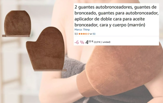 Guante de autobronceador/ AMAZON Guante de autobronceador/ AMAZON