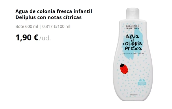 Agua de colonia fresca Deliplus/ MERCADONA Agua de colonia fresca Deliplus/ MERCADONA