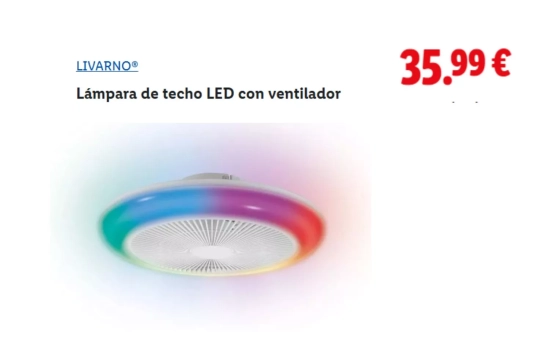 Lámpara de techo LED con ventilador/ LIDL