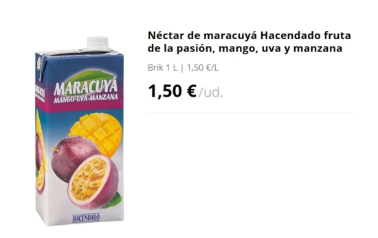 Néctar de maracuyá/ MERCADONA Néctar de maracuyá/ MERCADONA