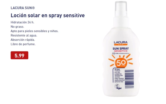 Spray solar Sensitive SPF 50+/ ALDI