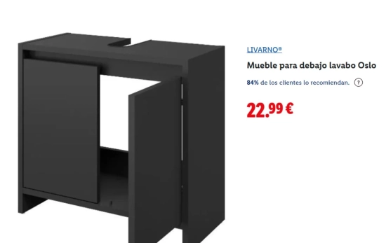 Mueble para debajo lavabo Oslo/ LIDL