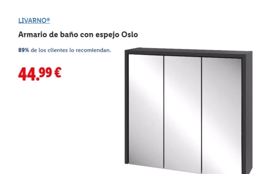 Armario de baño con espejo Oslo/ LIDL