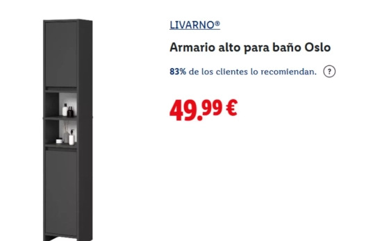 Armario alto para baño Oslo/ LIDL