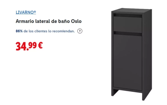 Armario lateral de baño Oslo/ LIDL