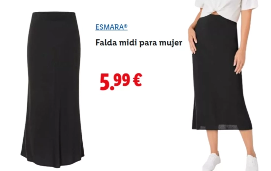 Falda midi negra/ LIDL Falda midi negra/ LIDL
