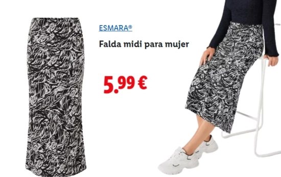 Falda midi estampada/ LIDL Falda midi estampada/ LIDL