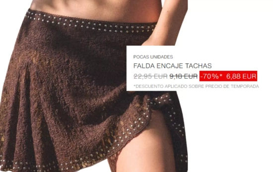 Falda encaje tachas/ ZARA