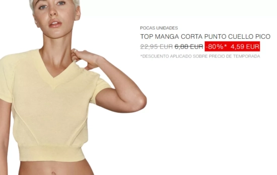 Top manga corta punto/ ZARA