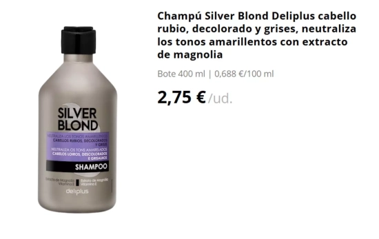 Champú Silver Blond Deliplus/ MERCADONA