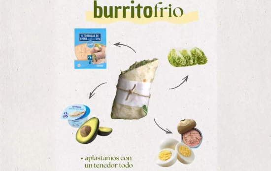 Burrito frío de huevo, atún y aguacate / @albamindset Burrito frío de huevo, atún y aguacate / @albamindset