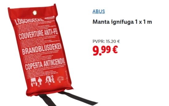 Manta ignífuga 1 x 1 m/ LIDL