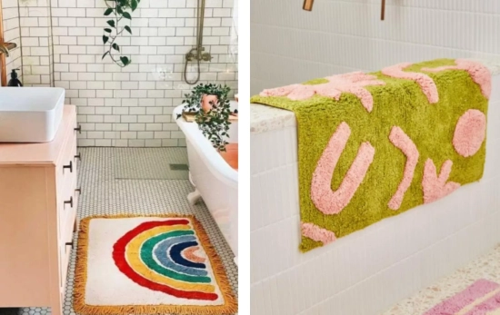Baños con el estilo Dopamine Decor/ Fotomontaje Consumidor Global