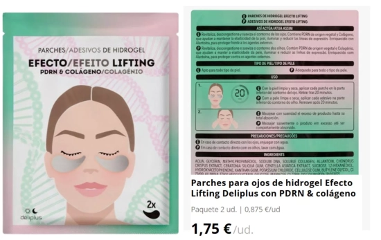 Parches para ojos de hidrogel Efecto Lifting Deliplus con PDRN & colágeno/ Mercadona Parches para ojos de hidrogel Efecto Lifting Deliplus con PDRN & colágeno/ Mercadona