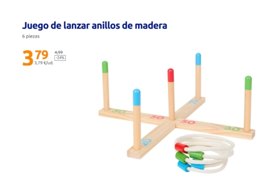 Juego de lanzar anillas de madera/ ACTION Juego de lanzar anillas de madera/ ACTION