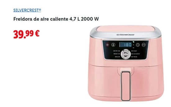 Freidora de aire rosa pastel/ LIDL Freidora de aire rosa pastel/ LIDL