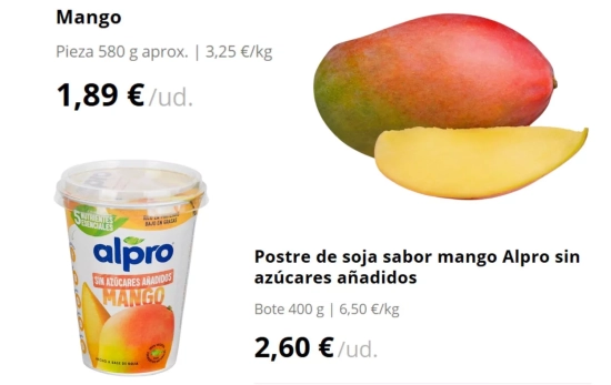 Yogur de mango y mango fresco para la base del matcha de mango/ MERCADONA Yogur de mango y mango fresco para la base del matcha de mango/ MERCADONA