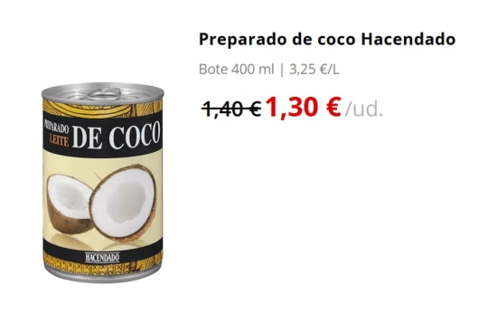 Preparado de coco, que mezclado con agua, tenemos una leche cremosa para nuestro matcha / MERCADONA Preparado de coco, que mezclado con agua, tenemos una leche cremosa para nuestro matcha / MERCADONA