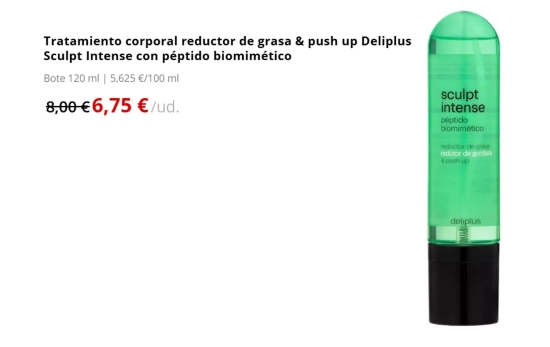 Tratamiento Corporal Reductor de Grasa & Push Up Sculpt Intense de Deliplus/ MERCADONA Tratamiento Corporal Reductor de Grasa & Push Up Sculpt Intense de Deliplus/ MERCADONA