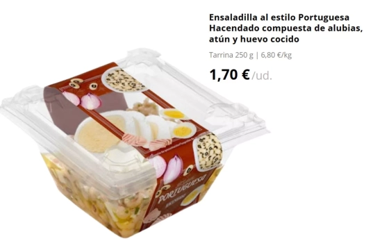 Ensaladilla al estilo Portuguesa Hacendado/ MERCADONA