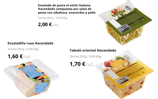 Ensaladilla rusa, el tabulé de inspiración oriental y la ensalada de pasta al estilo italiano/ MERCADONA Ensaladilla rusa, el tabulé de inspiración oriental y la ensalada de pasta al estilo italiano/ MERCADONA
