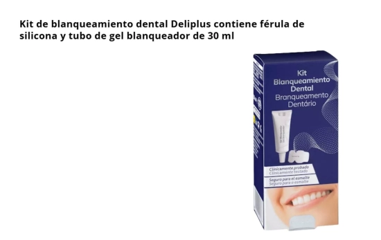 Kit de blanqueamiento dental Deliplus contiene férula de silicona y tubo de gel blanqueador de 30 ml/ MERCADONA Kit de blanqueamiento dental Deliplus contiene férula de silicona y tubo de gel blanqueador de 30 ml/ MERCADONA