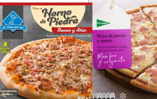 Pizza de La Niña del Sur junto a otra de El Corte Inglés / CG Pizza de La Niña del Sur junto a otra de El Corte Inglés / CG