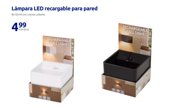 Lámpara LED de pared recargable/ ACTION Lámpara LED de pared recargable/ ACTION
