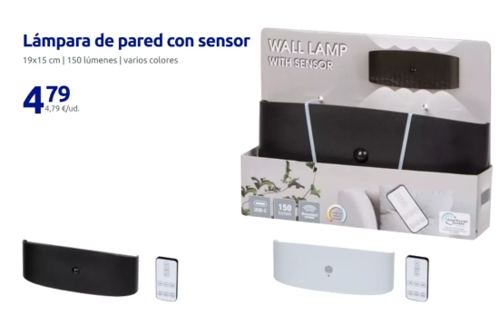 Lámpara recargable con sensor de movimiento/ ACTION Lámpara recargable con sensor de movimiento/ ACTION