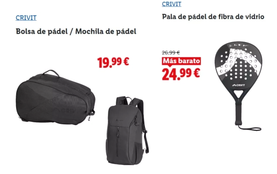 Mochila y pala de pádel económica/ LIDL Mochila y pala de pádel económica/ LIDL