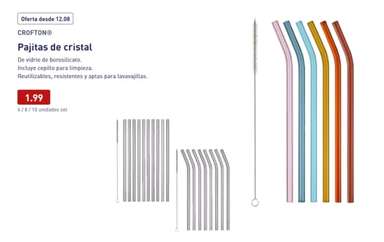 Pajitas de cristal Crofton/ Aldi Pajitas de cristal Crofton/ Aldi