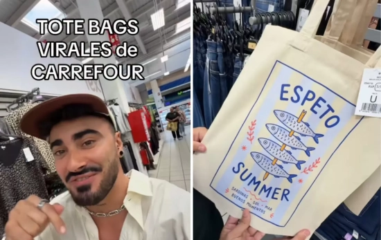 @kironyt mostrando las 'tote bags' virales de Carrefour/ Instagram @kironyt mostrando las 'tote bags' virales de Carrefour/ Instagram