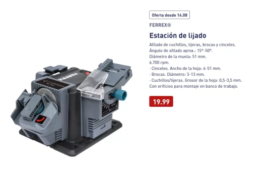 Estación de lijado/ ALDI Estación de lijado/ ALDI